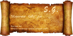 Sterner Géza névjegykártya