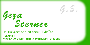 geza sterner business card